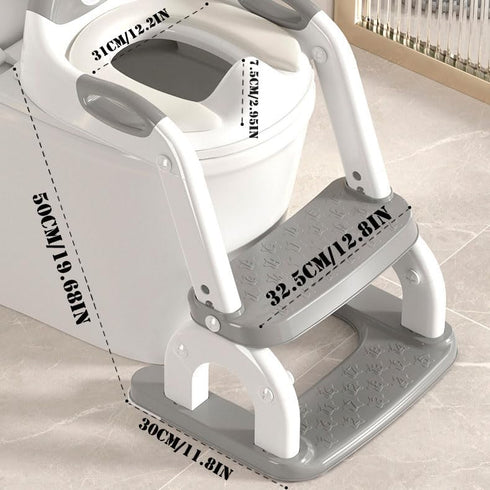 Lunnalle 2-in-1 Potty Training Seat Toddler Potty Training Seat with Step Stool Foldable Ladder Adjustable Toddler