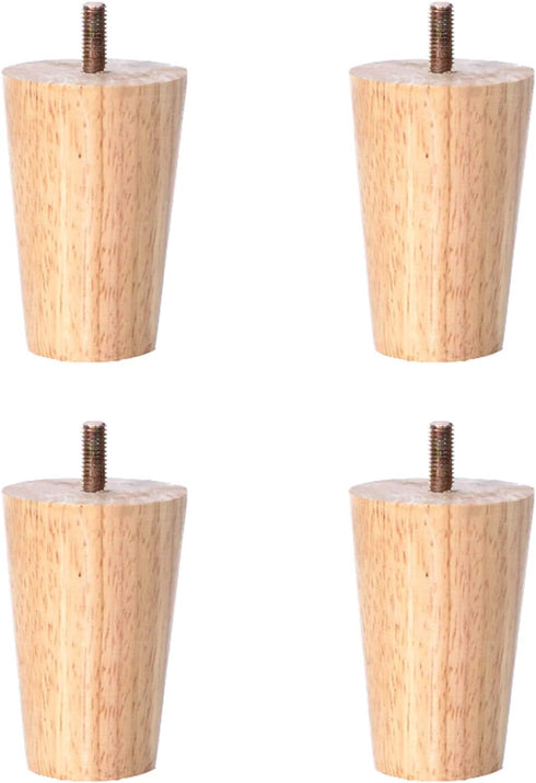 KDDEON M8 Threaded Rod Straight Tapered Solid Wood Furniture Legs,Coffee Table Legs Hardwood