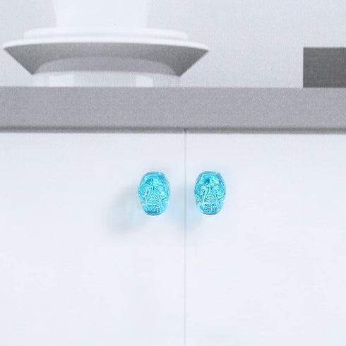 HDJNal 6 29x21mm pcs Crystal Skull Drawer Knobs and pulls, Glass Crystal Cabinets Knobs for Bedside Cabinet Cupboard