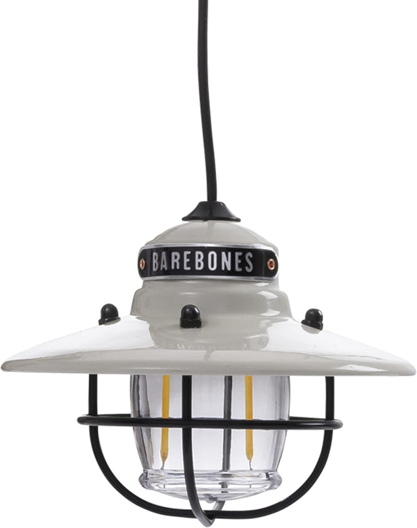 Barebones Edison Pendant Light Vintage White, Vintage Rustic USB LED Hanging Light