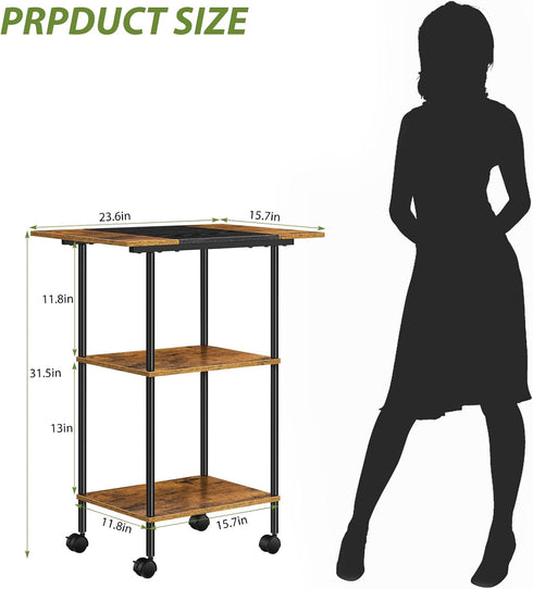 Shinoske Storage,3 3D Printer Stand with Tier Large Printer Table with Wheels for Home Office,Rolling Cart with Storage