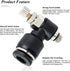 TAILONZ PNEUMATIC 3 Pack SL6-M5 Push to Connect Air Line Fitting Air Flow Control Valve