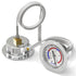 MEANLIN MEASURE 2Pcs Vapor Capillary Thermometer, 2" Dial, Stainless Steel Front Flange Mount, Temperature Range