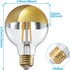 TORCHSTAR Dimmable Half Chrome Light Bulb, 7W (75W Eqv.), E26 Gold Dipped Bulb, Anti Glare LED for Bathroom, 3000K,