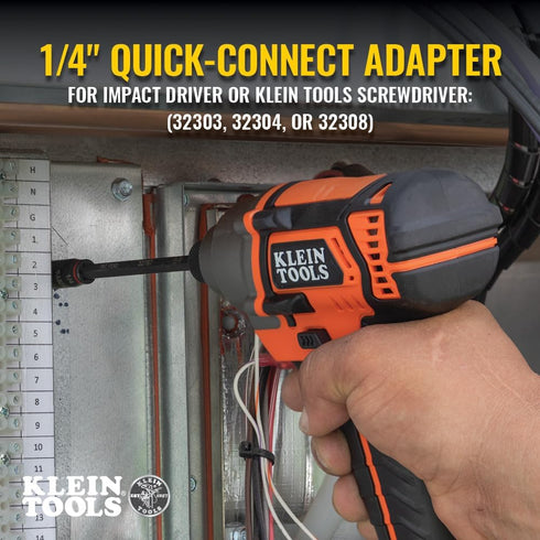 Klein Tools 32766 3-in-1 Impact Driver, SAE Impact Socket and Bit Holder, 1/4-Inch and 5/16-Inch Hex Drivers