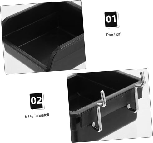 4Pcs Ciieeo Pegboard Organizer Bins with Hooks Wall-mounted Tool Storage Boxes for Screws and Accessories Plastic