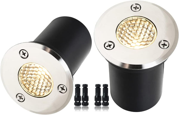 EAGLOD 3W LED Well Light - Low Voltage Landscape Lights, 12V-24V Outdoor In Ground Lighting with Honeycomb Version