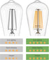 Bulbs ST58(ST19), 2700K, 6.5W=60W, Non-Dimmable Bulb Garden,750LM, E26, 4-Pack Qualilux Dusk to Dawn Edison Light Soft