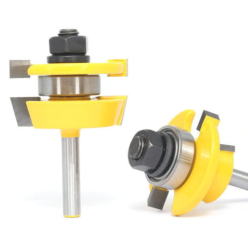 Bits,2PCS Set 1/4 Inch Shaker Rail and Stile Router Router Bit Shank,Combination Bevel Profile Scriber,for Cabinet
