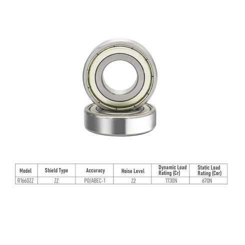 R1660ZZ 10 PCS Deep Groove Ball Bearing 6×16×5mm Double Metal Shielded Chrome Steel for Industrial Machine Use