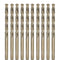 M35 Cobalt Drill Bit Set, 5.2mm, 10 Pieces for Hard Metals with Exceptional Heat Resistance