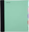 Mintra Office Durable PREMIUM Spiral Notebook - Sage Green, 5 Subject (8.5in x 11in), Fabric Covered Coils for School