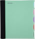 Mintra Office Durable PREMIUM Spiral Notebook - Sage Green, 5 Subject (8.5in x 11in), Fabric Covered Coils for School