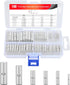 Nilight 100PCS Non Insulated Butt Connectors Kit AWG 24-8 Uninsulated Crimp Butt Connectors for Motorcycle