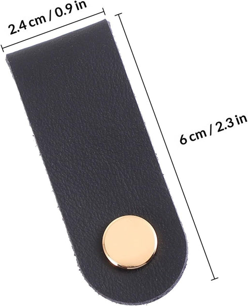 8pcs NOLITOY Leather Grip Drawer Handles with Screws, Cabinet and Shoe Cabinet Pulls, Single Hole Black and White