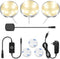 YGS-Tech LED Puck Lights - Under Cabinet Lighting Silver Trim - 3000K Warm White - 3-Pack