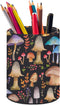Pen Holder Pencil Organizer, Cute Desk Decor Makeup Brush Holder, PU Multifunctional Office Supplies for Home Classroom