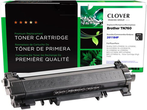 Clover Remanufactured Toner Cartridge Replacement for Brother TN760 | Black | High Yield, 3000 Pages