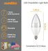 B13 Bulb, 7 (60W=), 500 120 Dimmable, E12 90 Title-20, 5000K 6 Pack Sunlite LED Decorative Chandelier Light Watts