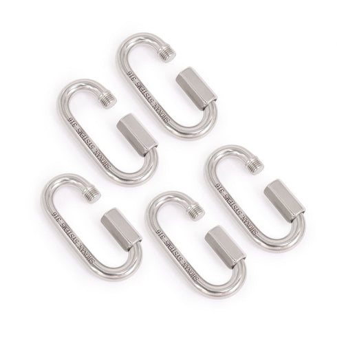 SHONAN 2.3 Inch Chain Quick Links, 5 Pcs Marine Grade Quick Link Connector, Stainless Steel 316