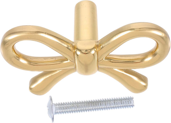 Brass Bow Drawer Handle Vintage Furniture Pull Bronze Tone Bow Tie Cabinet