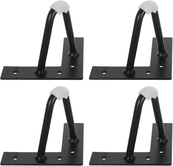 VILLCASE 4pcs Black Iron Hairpin Furniture Legs 10cm with Anti-Slip Base for