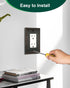 4-Pack Decorator Outlet Cover Plate, Decorative Switch Plates, Aged Bronze Metal Wall Plates for Electrical Outlets