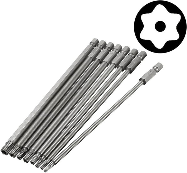 Yakamoz 8pcs 1/4 Inch Hex Shank T8-T40 Magnetic Torx Head Screw Driver