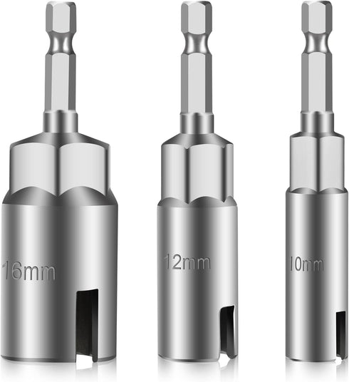 3Pcs Power Wing Nut Driver Set, SUNJOYCO 1/4" Hex Shank Slot Wing Nuts Bolt Driver Hook Drill Bit Socket Wrenches