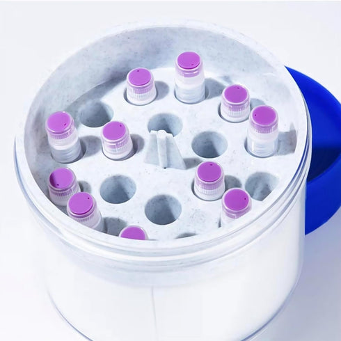 Cryogenic Storage Box, Polycarbonate Jar for 1.5/2.0mL Cryogenic Tubes, 18 Place