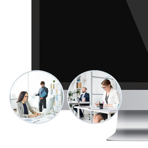 Fiyooau 2Pcs 2 Inch Office Cubicle Mirrors - Self-Adhesive Adjustable Rear View Mirror for Desk - Removable Monitor
