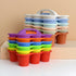 RAUVOLFIA 6 Pack 6 Classroom Caddy Storage Basket with Handle, Plastic Drink Cup Caddy Holder, Compartments for Kids
