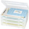 Denkee 4 Pack Large Thick Durable A4 File Portable Project Case, Plastic Scrapbook Storage Box for Office Supplies