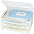 Denkee 4 Pack Large Thick Durable A4 File Portable Project Case, Plastic Scrapbook Storage Box for Office Supplies