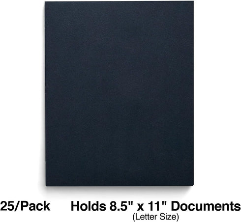 Staples Smooth 2-Pocket Paper Folder with Fasteners, Navy, 25/Box (50780/27547-CC) by STAPLES
