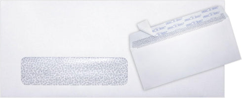 LUXPaper #10 Business Window Envelopes, Security Tint, Peel & Press, 4 1/8" x 9 1/2", White, 24lb Text, 50 Qty