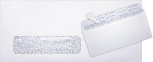 LUXPaper #10 Business Window Envelopes, Security Tint, Peel & Press, 4 1/8" x 9 1/2", White, 24lb Text, 50 Qty