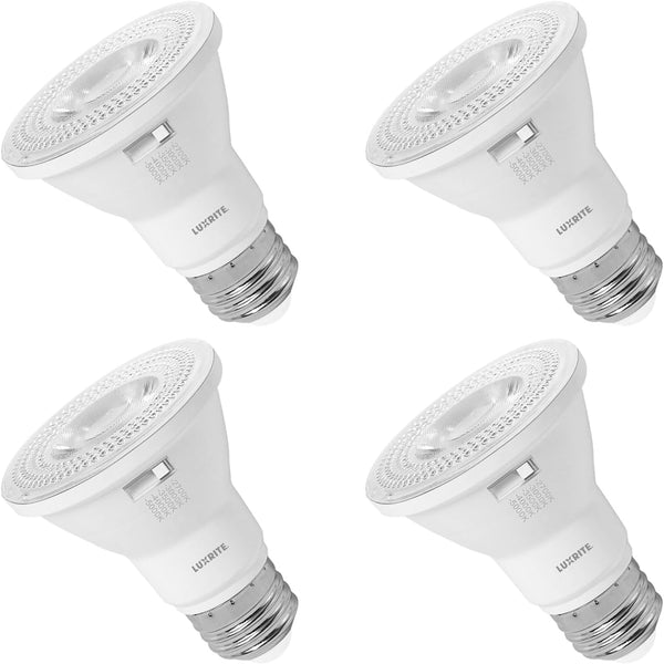 LUXRITE PAR20 LED Flood Light Bulb, 50W Equivalent, 5 Color Selectable 2700K-5000K,