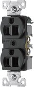 Eaton BR15BK 15-Amp 125-volt Commercial Grade Straight Blade Duplex Receptacle, Black