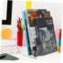 STOBOK 2pcs Transparent Bookends for Desk Organization Acrylic Book Management Stand for Books Magazines Documents