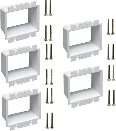 iMBAPrice BE2-5 (2-Gang) Electrical Power Outlet Box Extender, White, 5-Pack