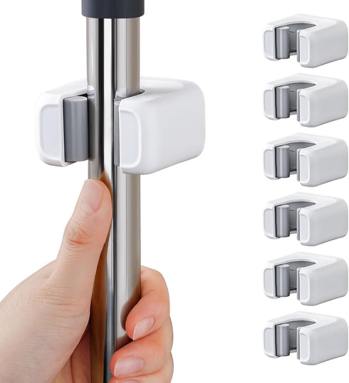 funest 6 Pack Mop and Broom Holder Wall Mount, No Drill Needed