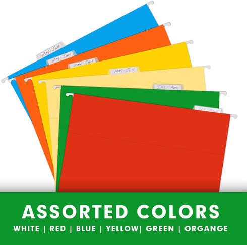 Extra Capacity Hanging File Folders, RAZCC 60 Pack - Letter Size Reinforced Hanging Folders with Heavy Duty 1 Inch