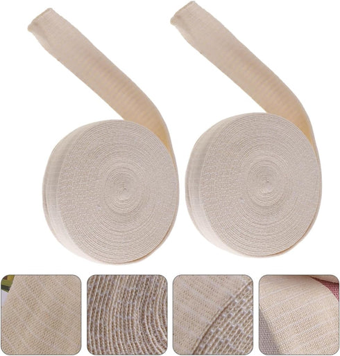 2rolls High Elastic Cotton Stockinette Tubular Bandages for Comfortable Pre-wrap and Dressing Versatile Use Under