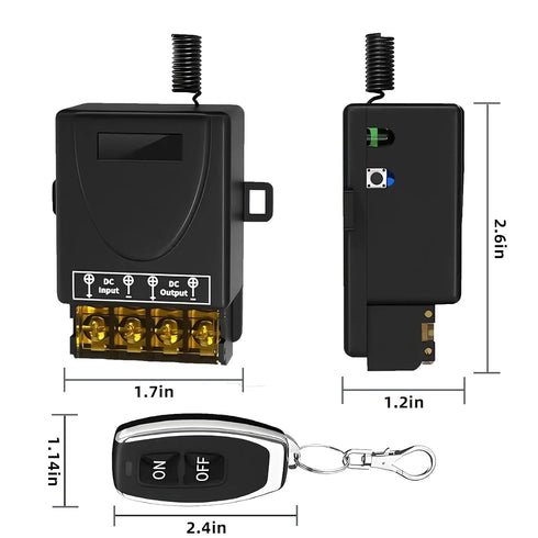 Feloako 120V 110V-240V 30A 328ft Remote Control Switch Wireless,AC RF Relay Switch Kit for Garage