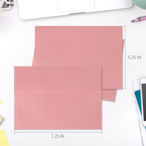 Granhoolm 50 Pack Colorful 5x7 A7 Envelopes, Pearl Paper Envelopes for 5x7 Cards, Gift Card Envelopes