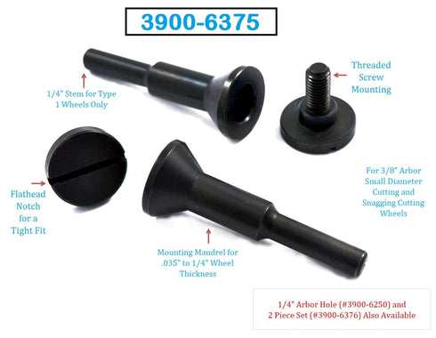 HHIP 3900-6375 Abrasive Cut-Off Wheel Mandrel, 3/8"