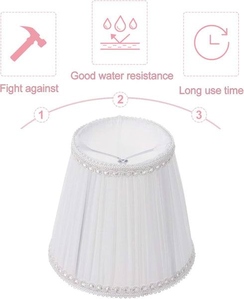 5.12 Inch ARTIBETTER Cloth Clip-on Bubble Lamp Shade Pleated Fabric Cover for Table and Floor Lamps Chandelier Lamp
