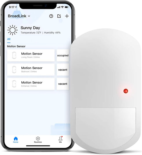 BroadLink Smart Motion Sensor, PIR for Home Automation, Works with IFTTT and Alexa Routines