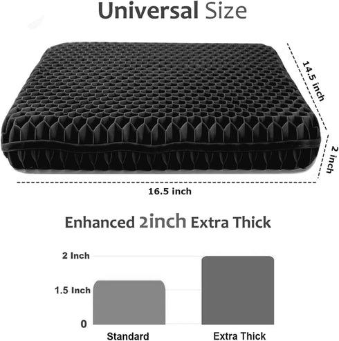 Helishy Tailbone Gel Seat Cushion for Long Sitting, Extra Thick Gel Cushion for Wheelchair Soft Chair Pads for Office
